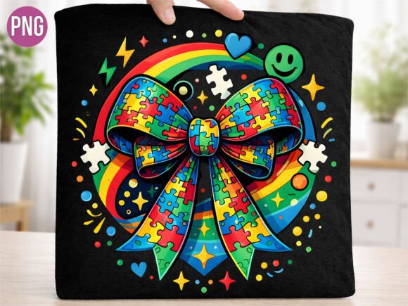 Autism Awareness Puzzle Bow Ribbon PNG: A Versatile Digital Asset for Creative Advocacy