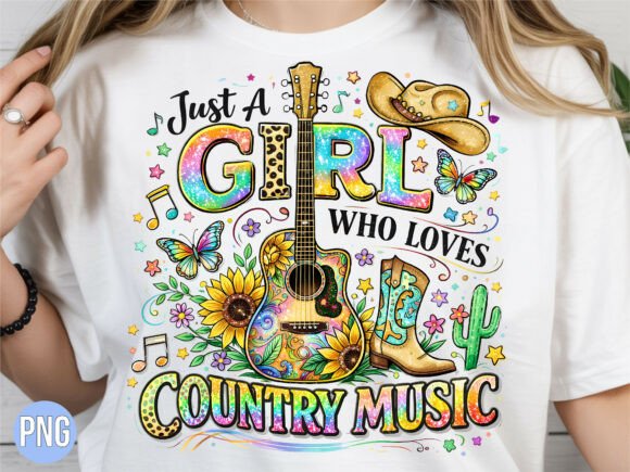 Girl Country Music Guitar Western PNG: Design Guide