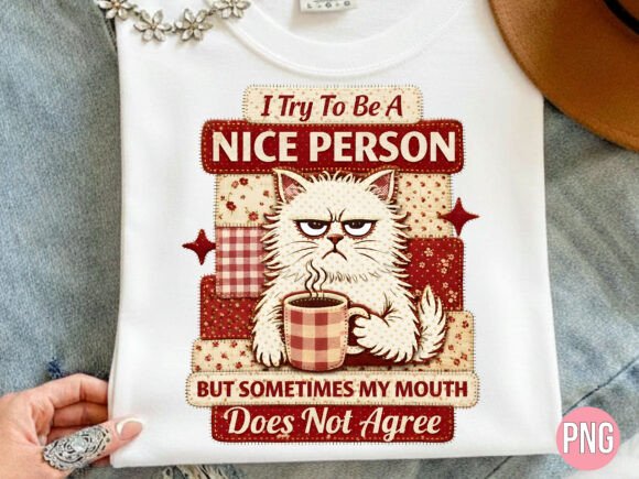 Grumpy Persian Cat Coffee PNG