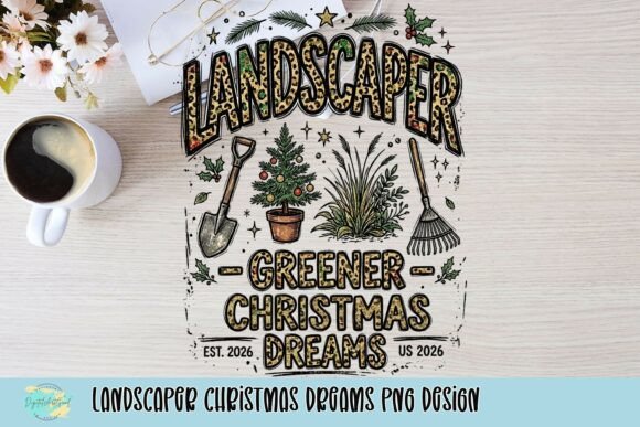 Landscaper Christmas Dreams PNG Design: Integrating Festive Graphics into Professional Workflows