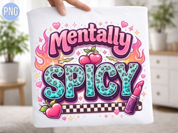 Mentally Spicy Girly Leopard Print PNG