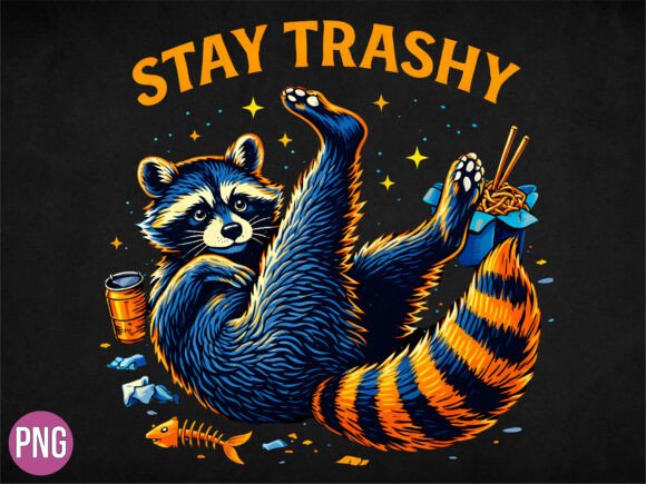 Stay Trashy Raccoon Funny Sarcastic PNG